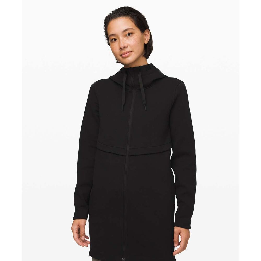 Lululemon Long Horizons Hoodie Black Size Medium Coat Jacket Travel Commute